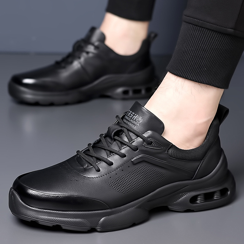 Men's Genuine First-Layer Leather Athletic Shoes - Breathable, Outdoor, Waterproof, Comfortable, Lightweight Running Shoes - Image 4