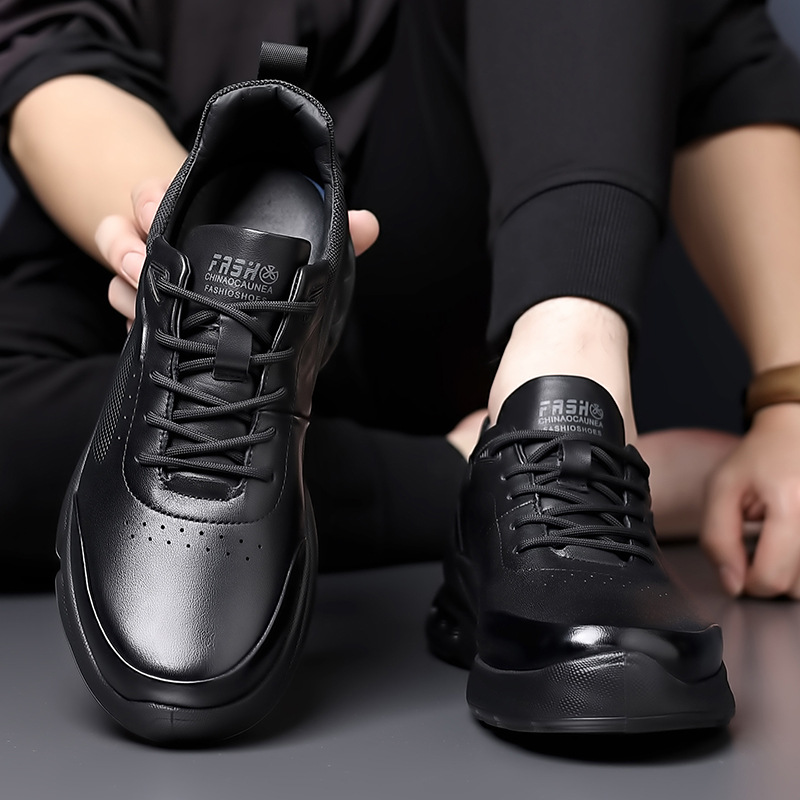 Men's Genuine First-Layer Leather Athletic Shoes - Breathable, Outdoor, Waterproof, Comfortable, Lightweight Running Shoes - Image 3