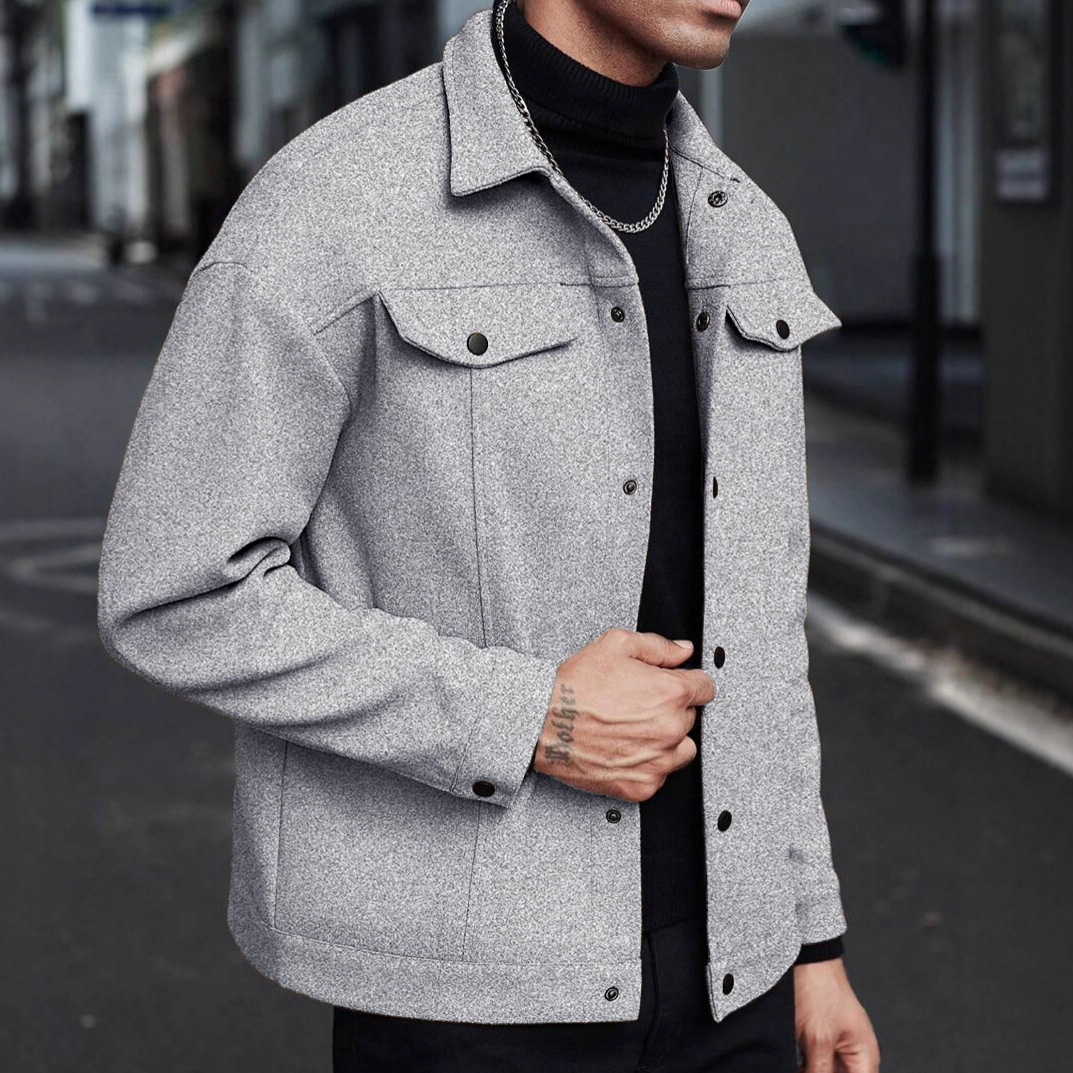 New men's casual sports business jacket with lapel hair - Image 3