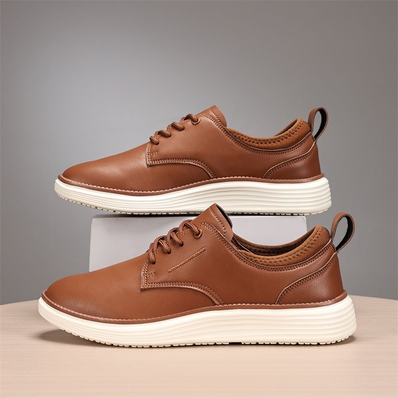 Leather casual men's shoes Oxford shoes - Image 3