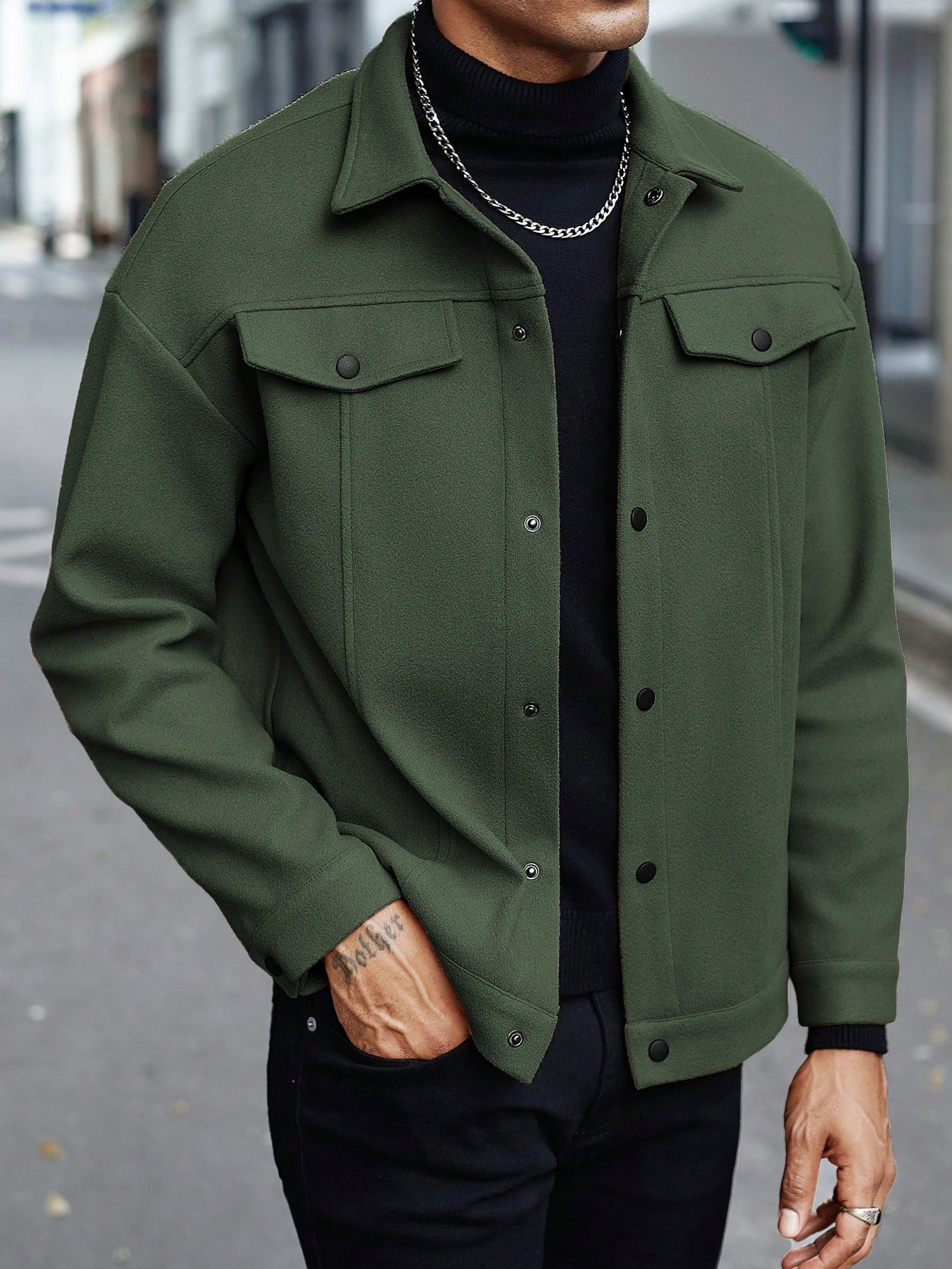 New men's casual sports business jacket with lapel hair - Image 11