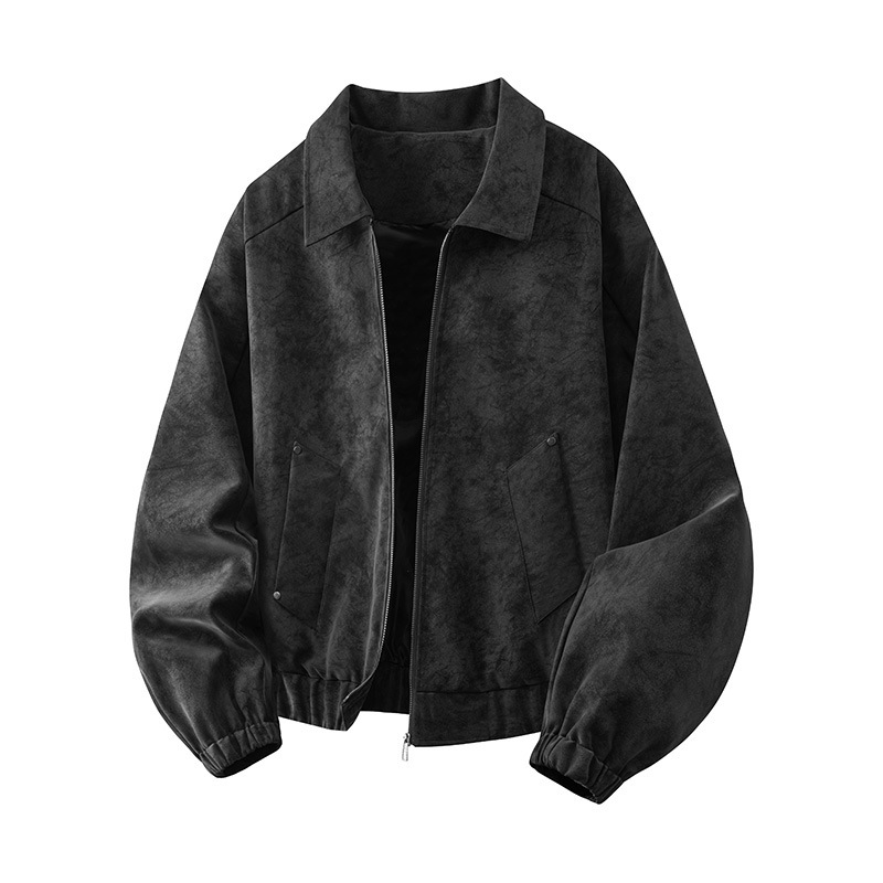 Retro lapel leather jacket - Image 6