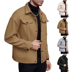 New men's casual sports business jacket with lapel hair