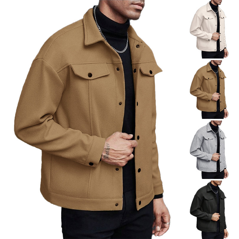 New men's casual sports business jacket with lapel hair