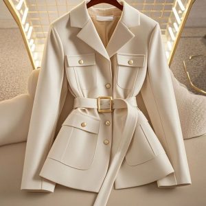 Waist hugging suit jacket for women, casual versatile, fashionable, unique temperament, socialite suit jacket