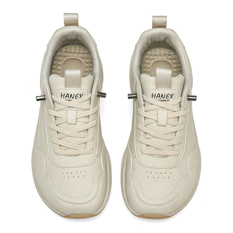 Hot selling wide toe sports shoes for men in autumn and winter, made of leather with popcorn cushioning, wide last running shoes, commuting shoes - Image 4