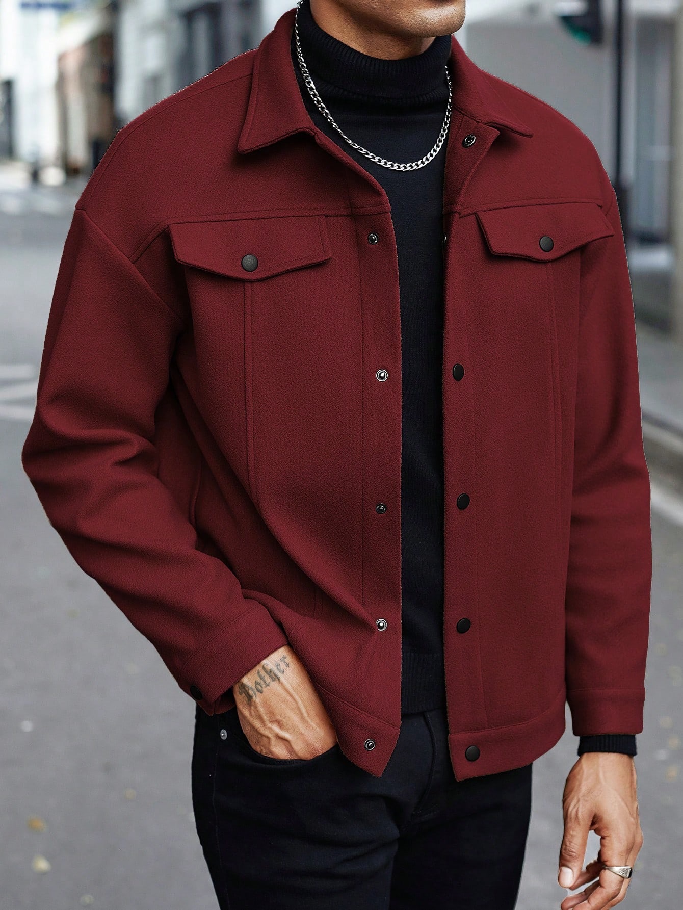 New men's casual sports business jacket with lapel hair - Image 10