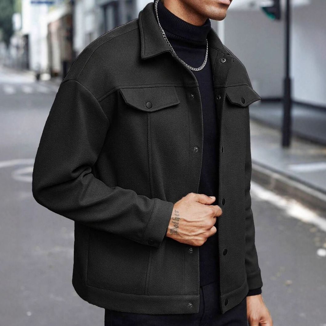 New men's casual sports business jacket with lapel hair - Image 4