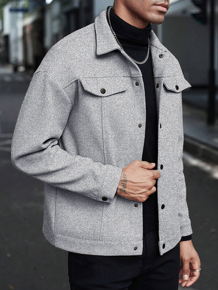 New men's casual sports business jacket with lapel hair - Image 8