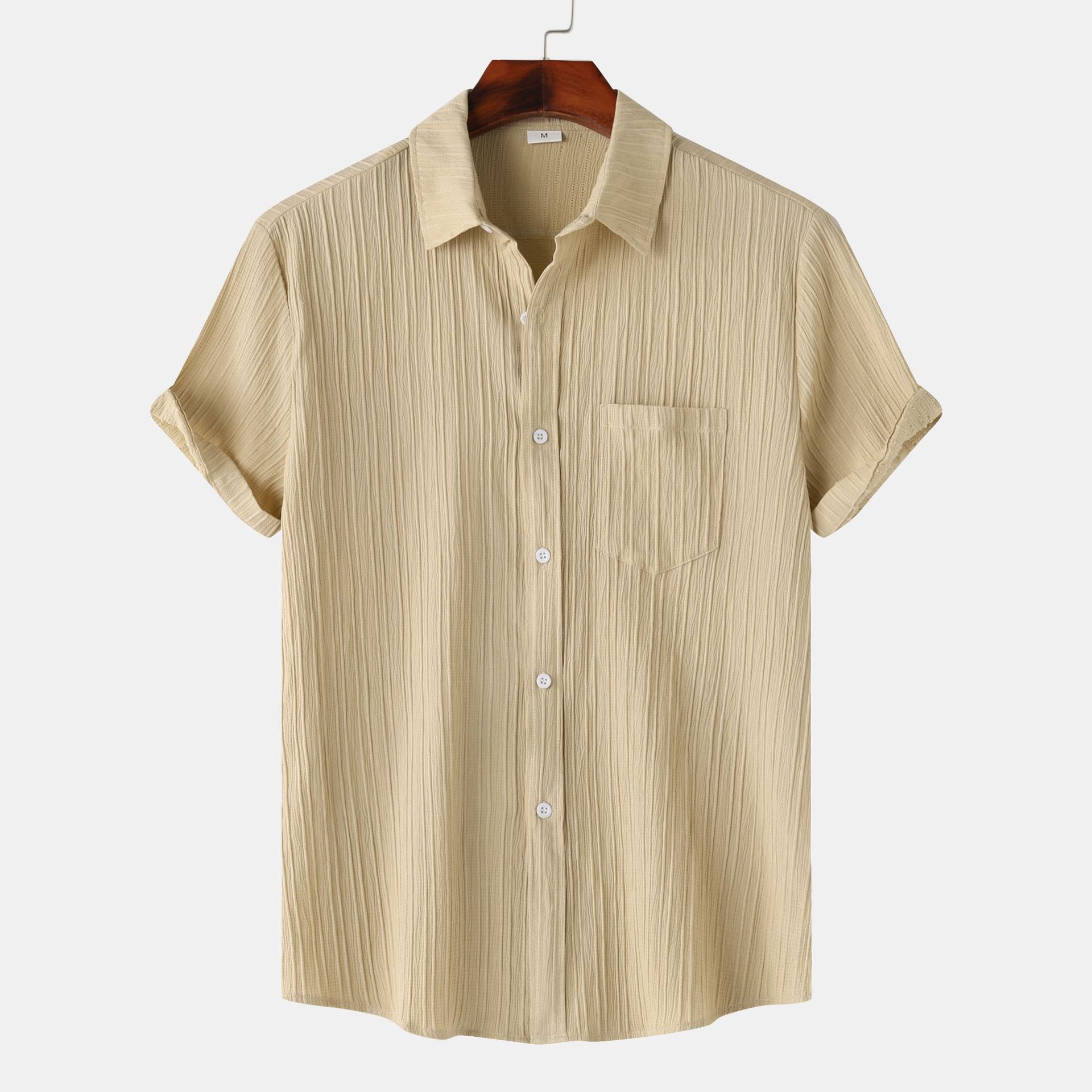 Men’s Slim Fit Cotton Blend Short Sleeve Shirt – Lightweight Casual Button-Down - Image 5