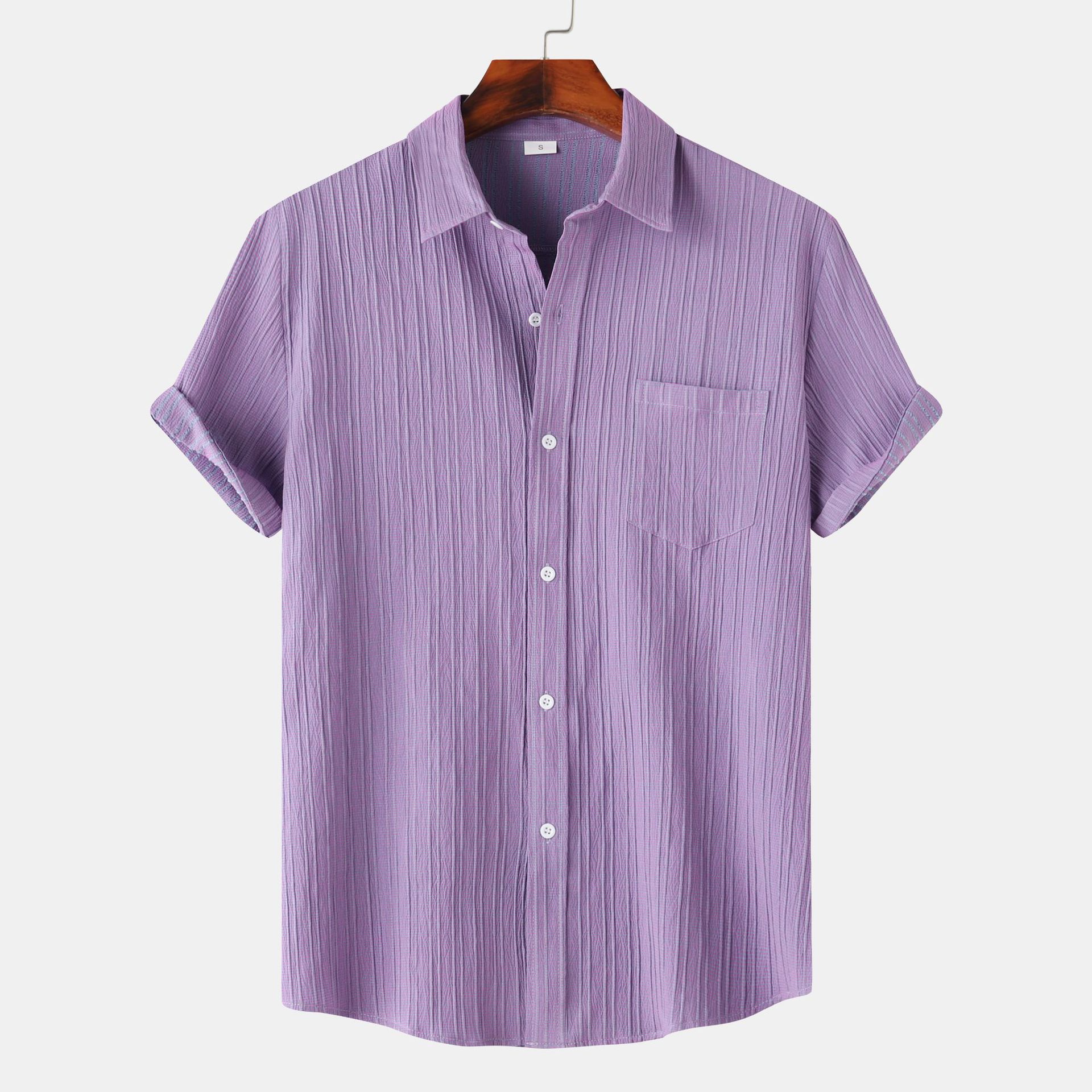 Men’s Slim Fit Cotton Blend Short Sleeve Shirt – Lightweight Casual Button-Down - Image 11