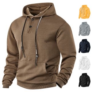 Spring and Autumn New Hooded Solid Color Casual Sports Loose Trendy Long Sleeve Hoodie for Men