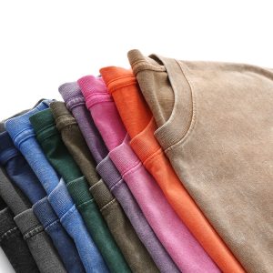 Cotton heavy-duty distressed short sleeves