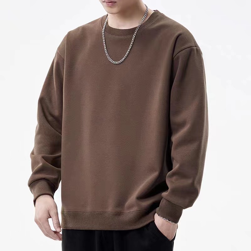 casual trendy loose round neck pullover coat long sleeve T-shirt top clothes - Image 5