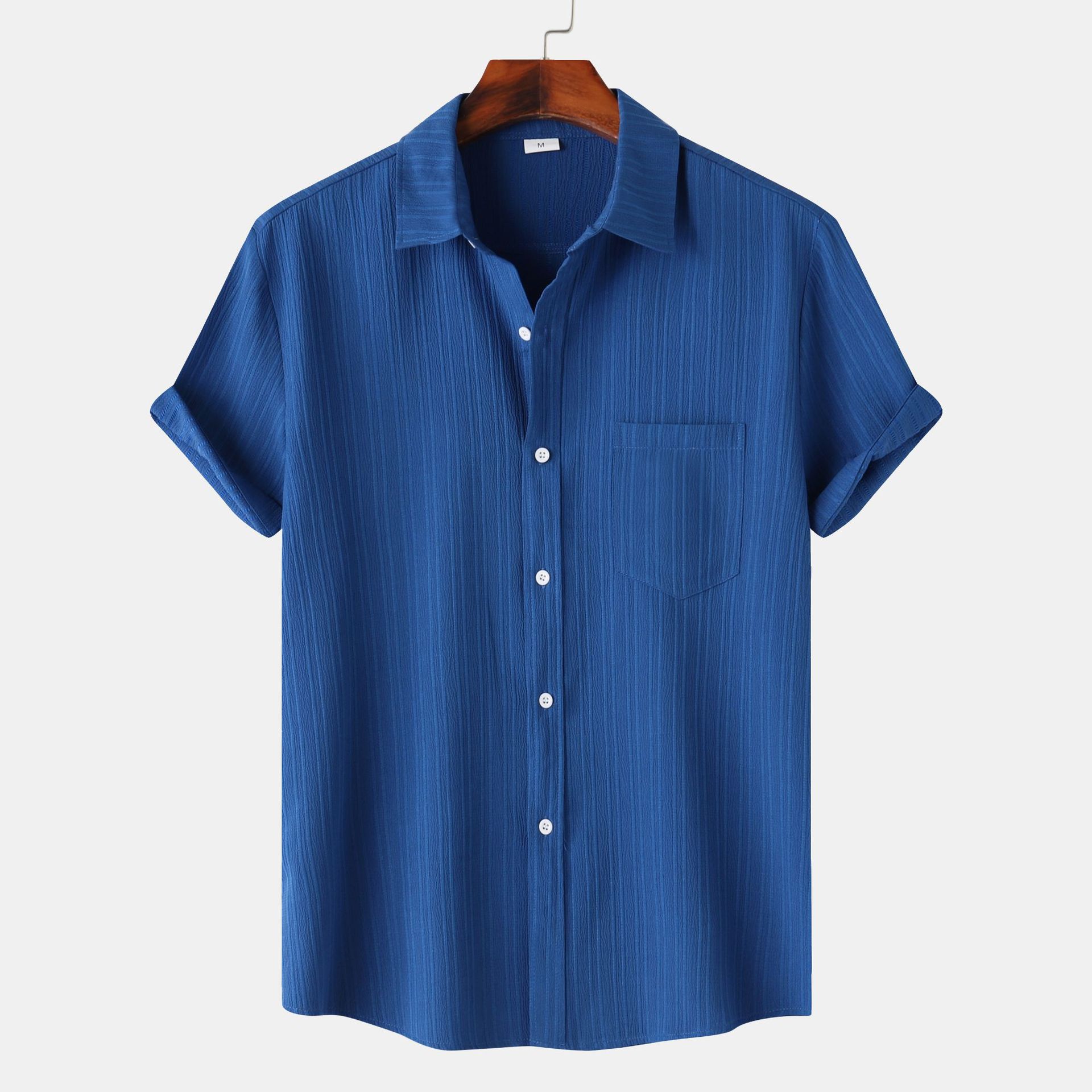 Men’s Slim Fit Cotton Blend Short Sleeve Shirt – Lightweight Casual Button-Down - Image 2
