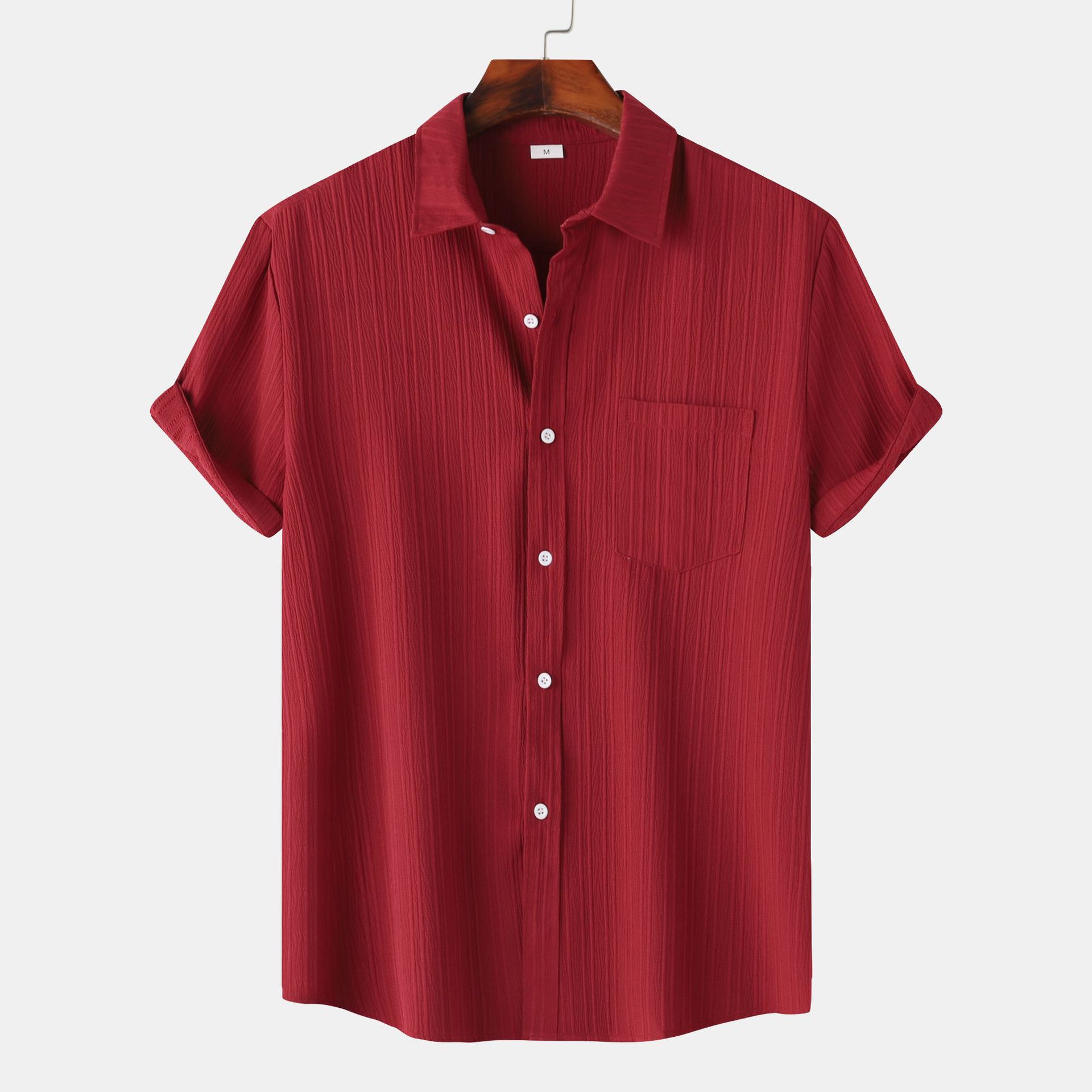 Men’s Slim Fit Cotton Blend Short Sleeve Shirt – Lightweight Casual Button-Down - Image 4