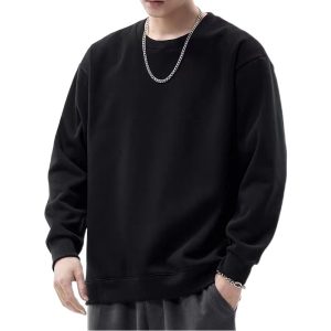 casual trendy loose round neck pullover coat long sleeve T-shirt top clothes