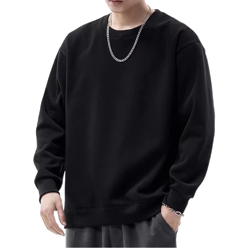 casual trendy loose round neck pullover coat long sleeve T-shirt top clothes