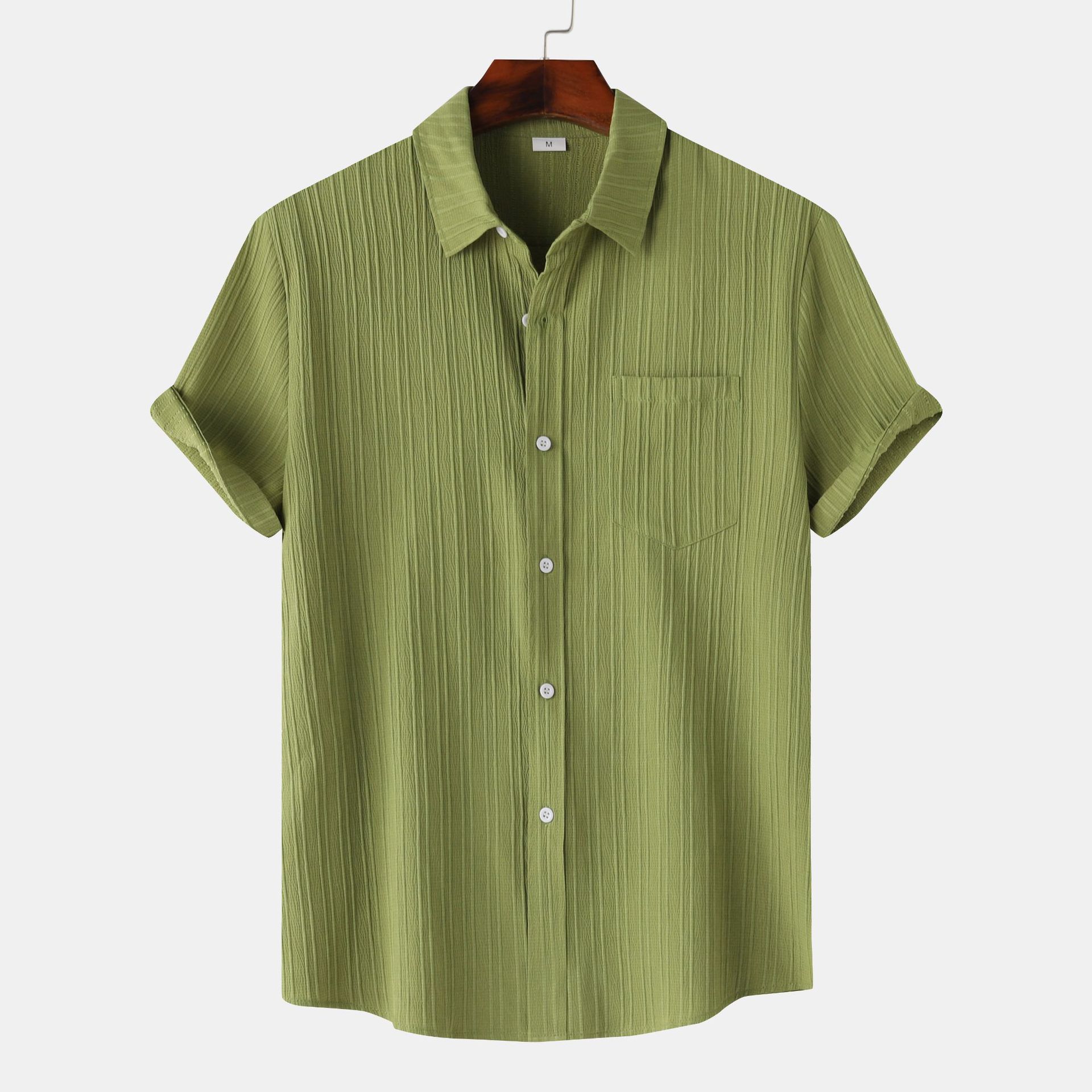 Men’s Slim Fit Cotton Blend Short Sleeve Shirt – Lightweight Casual Button-Down - Image 9