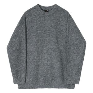 Winter Crew Neck Casual Knit Top