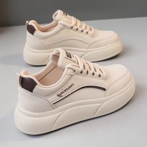 White shoes women's thick-soled versatile sports shoes 4.5CM increased simple comfortable skirt casual running