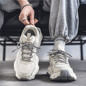 Spring Men's Shoes New Breathable Mesh Shoes Men's Trendy All-match Thick-soled sneaker Casual  Shoes
