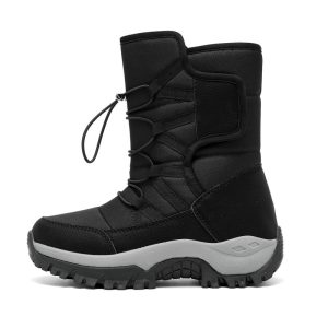 Popular High-Top Cotton Outdoor Shoes for Men and Women, Couple Style, Warm, Non-Slip Ski Shoes, Winter Hiking Shoes