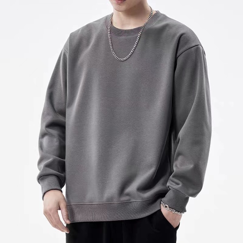 casual trendy loose round neck pullover coat long sleeve T-shirt top clothes - Image 4