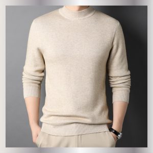 Spring and Autumn Solid Color Half-turtleneck Men's Slim-fit Sweater Men's Youth Base Sweater Men's Clothing