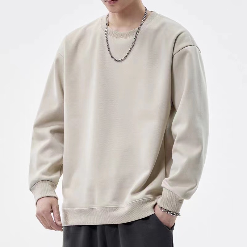 casual trendy loose round neck pullover coat long sleeve T-shirt top clothes - Image 2