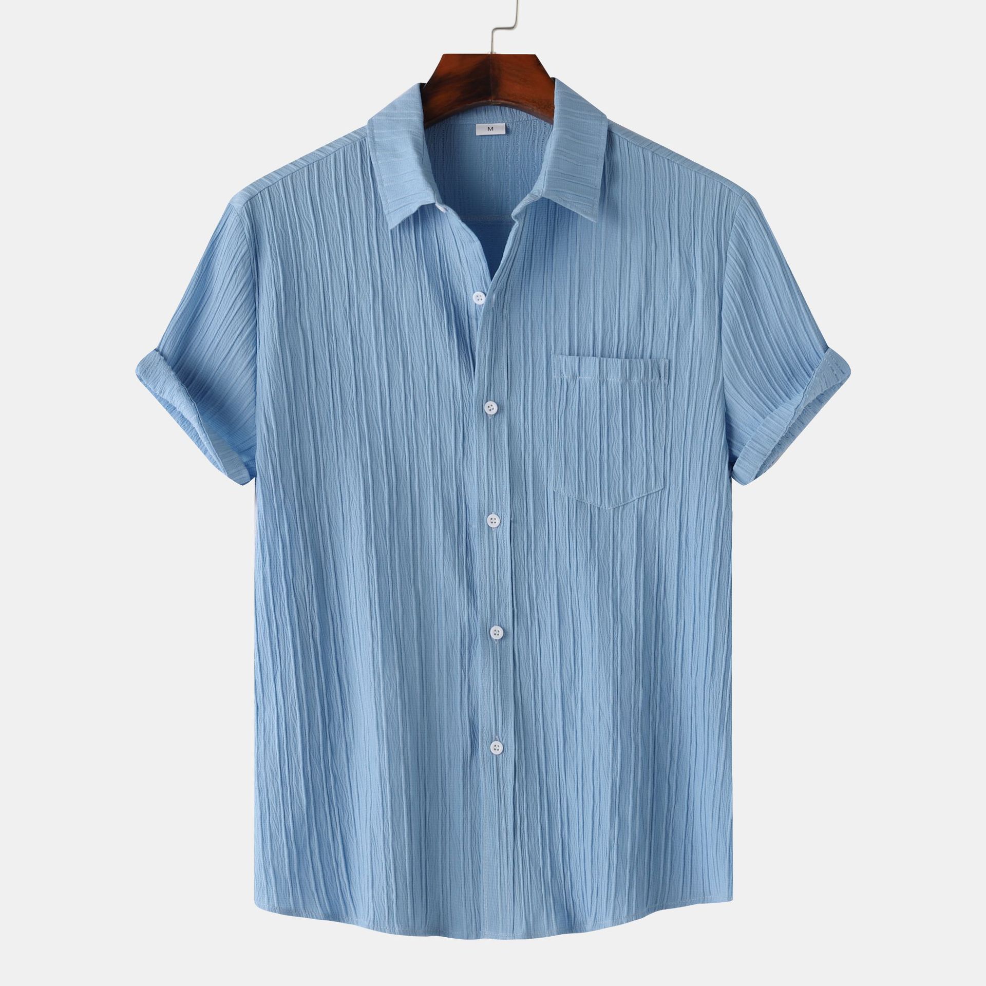 Men’s Slim Fit Cotton Blend Short Sleeve Shirt – Lightweight Casual Button-Down - Image 10