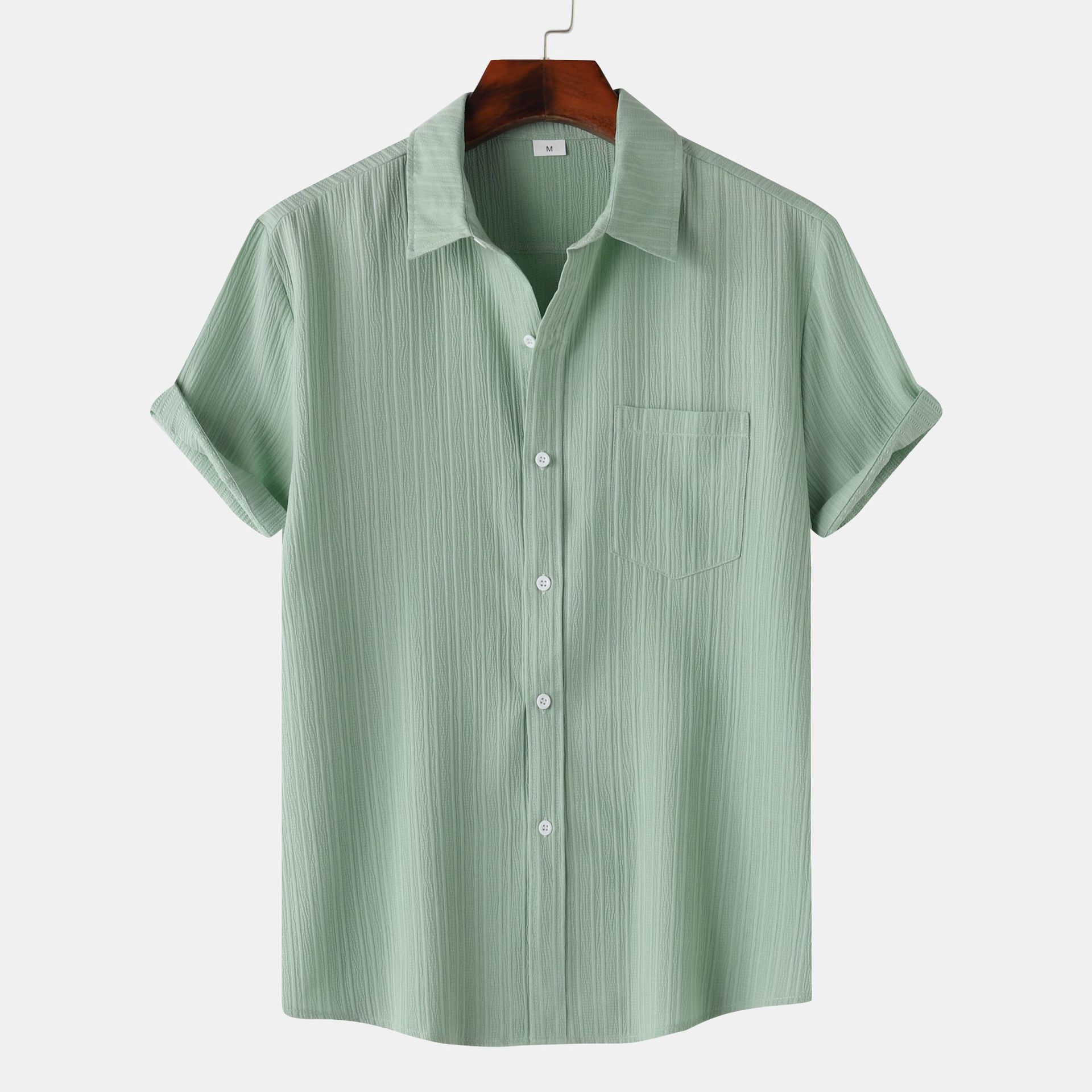 Men’s Slim Fit Cotton Blend Short Sleeve Shirt – Lightweight Casual Button-Down - Image 8