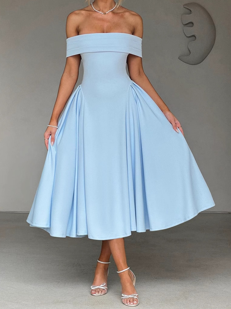 Women’s Off Shoulder A-Line Midi Dress