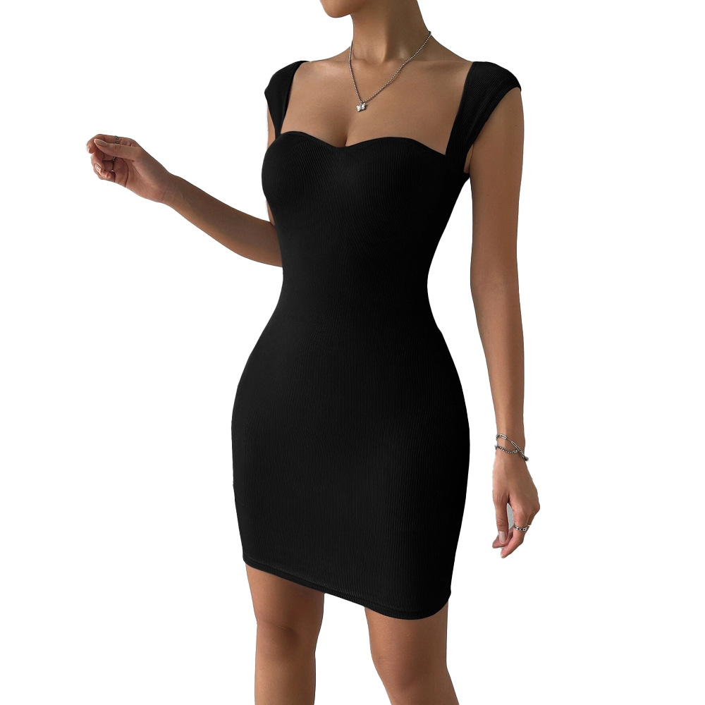 Sexy nightclub short skirt sleeveless knitted hip hugging suspender dress - Image 6