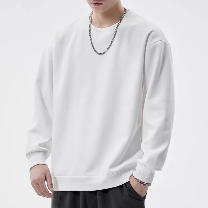 casual trendy loose round neck pullover coat long sleeve T-shirt top clothes - Image 3